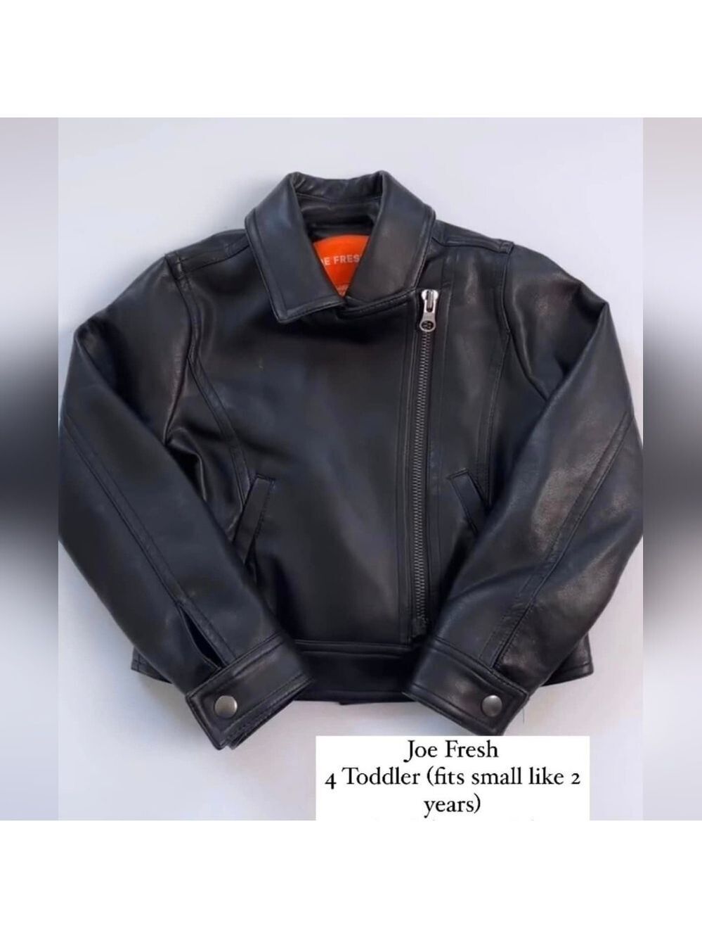 🩵4/$20 Joe Fresh Black Kids Leather Jacket‎